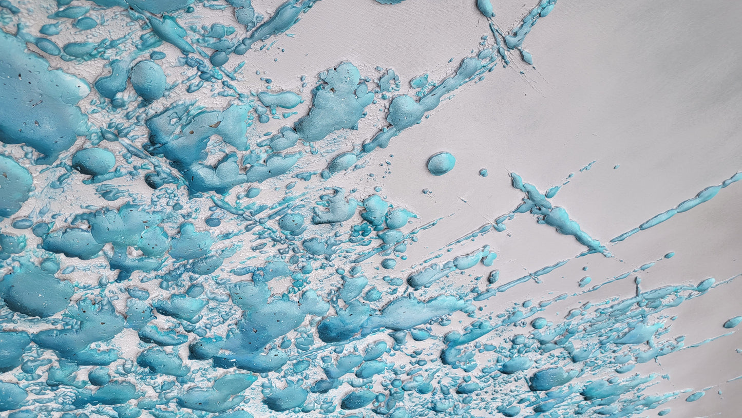 Amoureuse des fleurs bleues -  36x60