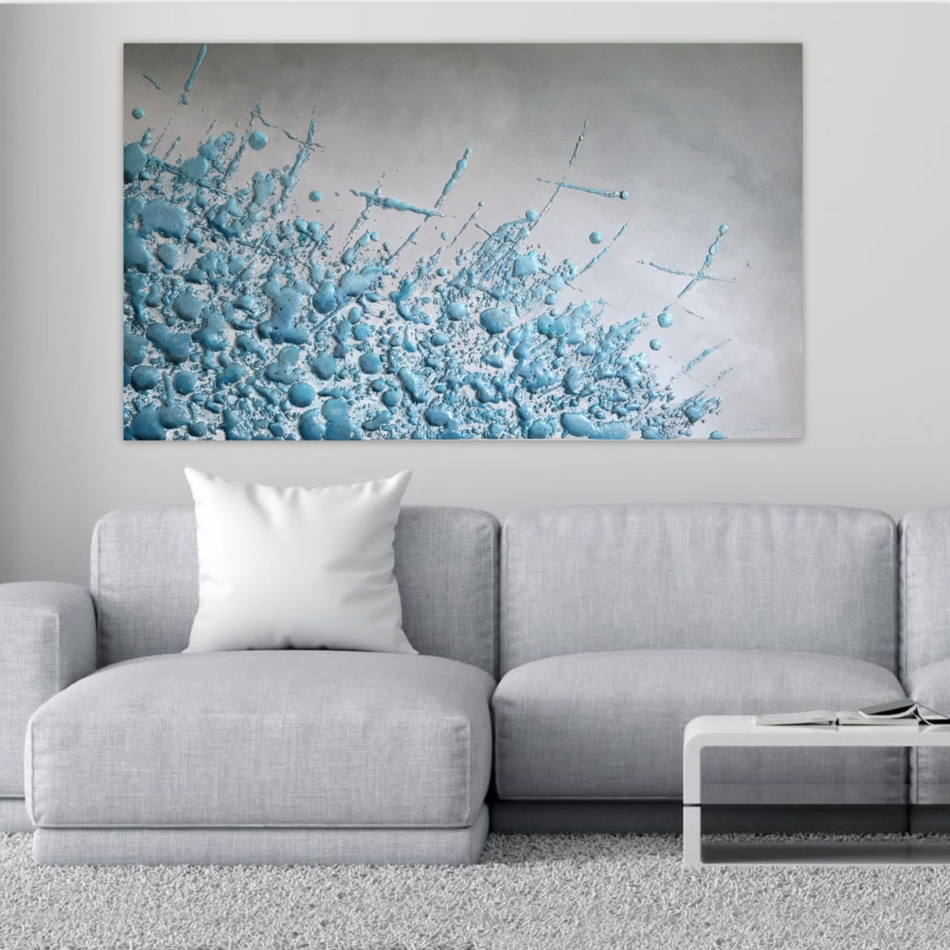 Amoureuse des fleurs bleues -  36x60